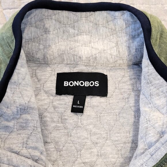 Bonobos Men’s Quilted Vest in Green / Gray Size Large - Picture 3 of 8